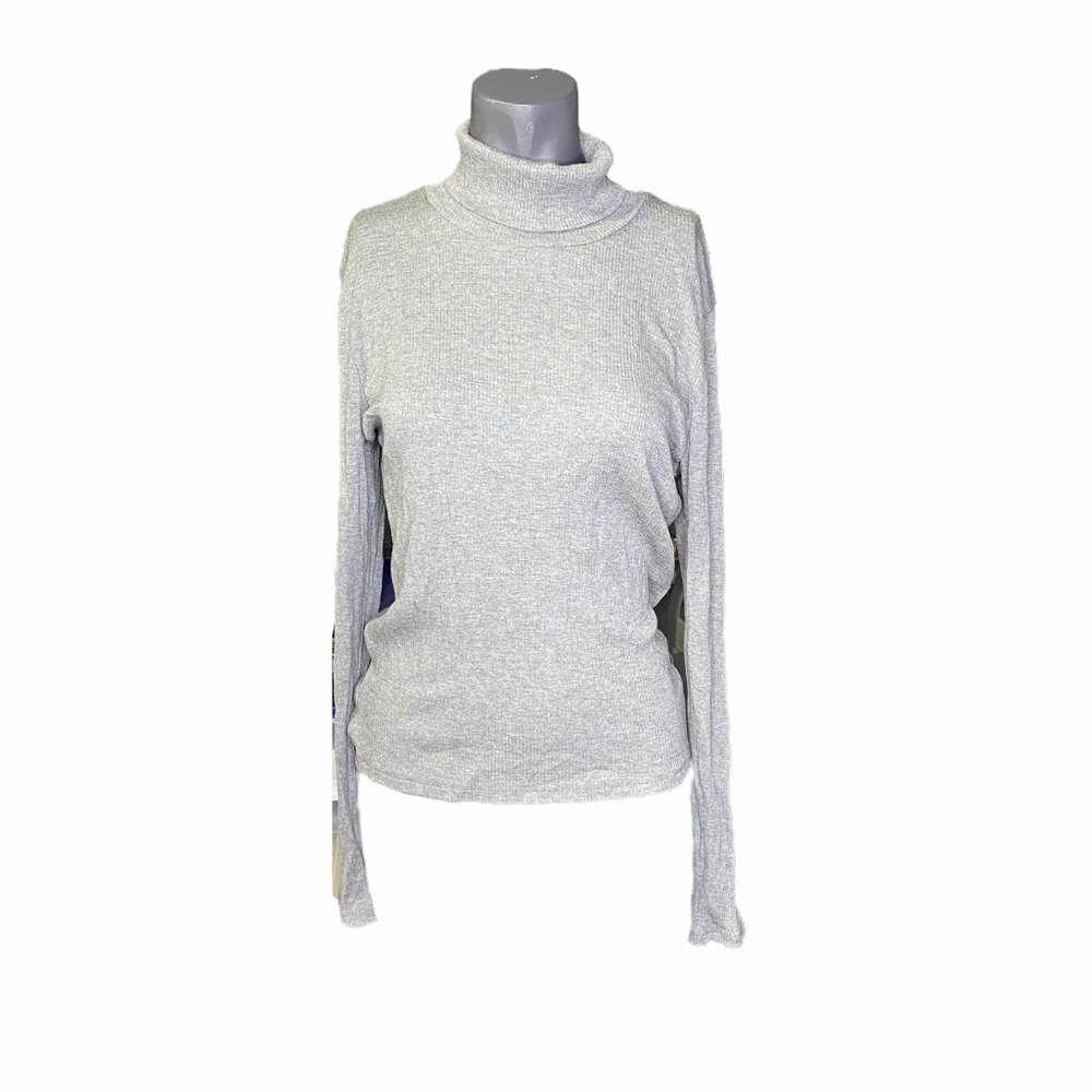 Joe's Jeans Womens Harriette Ribbed Knit Knot Back Turtleneck Size L